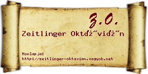 Zeitlinger Oktávián névjegykártya